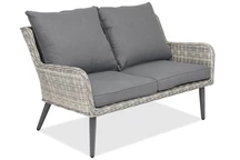 Zweisitzer-Sofa aus Technorattan auf der Terrasse Bilbao Garden Point weiß