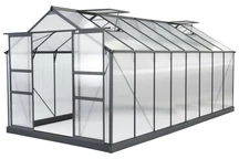 Aluminium-Gewächshaus Azalia 3,1 x 4,9 m CoverTech Anthrazitfarbe