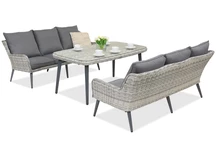 Bilbao Apetito Gartenmöbel mit Esstisch für 6 Personen Garden Point weiß