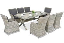 London Polyrattan Tafelservice für 8 Personen Garden Point anthrazit