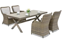 London Techn Rattan Tafelservice für 4 Personen Garden Point Cappuccino