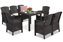 Möbelset aus Polyrattan Lido Dallas Apetito 7 braun Bica