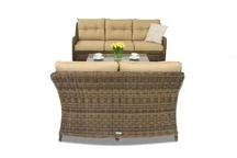 Polyrattanmöbel Toledo Coffee mit kleinem Tisch für 5 Garden Point, braun