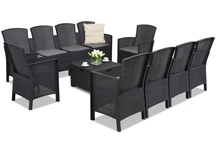 Rattangarnitur mit ausziehbarem Sofa Lido Coffee Box Max 10 Anthrazit Bica