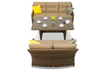 Toledo Apetito Polyrattan Möbel mit Esstisch für 5 Personen, braun Garden Point