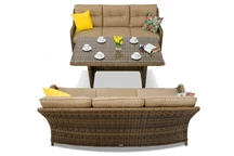 Toledo Apetito Polyrattan Möbel mit Esstisch für 6 Personen, braun Garden Point