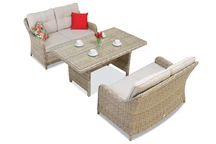 Toledo Apetito Techno Rattan Set mit Esstisch für 4 Personen, beige Garden Point