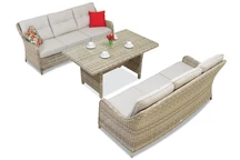 Toledo Apetito Techno Rattan Set mit Esstisch für 6 Personen, beige Garden Point