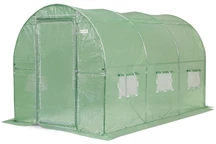 2x3m Garden Point grüner Kunststofftunnel mit Tür