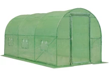 2x4m Garden Point grüner Kunststofftunnel mit Tür