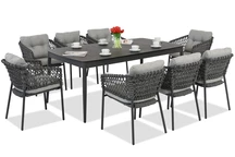 Almada Aluminiummöbel für 8 Personen Garden Point grau
