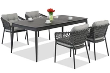 Aluminiummöbel Almada für 4 Personen grau Garden Point