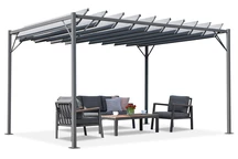 Anthrazitfarbene Terrassenpergola 3x4m Garden Point