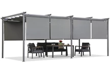 Anthrazitfarbene Terrassenpergola mit Rollläden La Palma 3 x 6m Garden Point