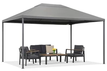 Anthrazitfarbener Gartenpavillon Madrid 3 x 4m Garden Point