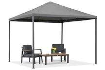 Anthrazitfarbener Metall-Pavillon Madrid 3 x 3m Garden Point