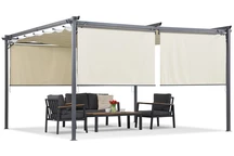 Beige Terrassenpergola mit Rollläden La Palma 4x4 Garden Point