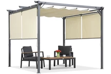 Beige Terrassenpergola mit Rollos La Palma 3x3 Garden Point