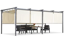 Beige Terrassenpergola mit Rollos La Palma 3x6 Garden Point