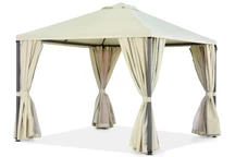 Beigefarbener Gartenpavillon Madrid 3 x 3m Garden Point Premium