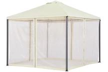 Beigefarbener Gartenpavillon Madrid 3 x 3m mit Moskitonetz Garden Point