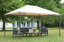 Beigefarbener Gartenpavillon Madrid 3 x 4 Garden Point