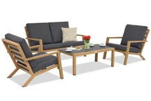 Braga Holz Kaffee 4 Garten Punkt technorattan set