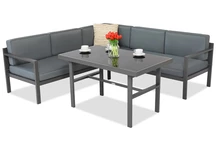 Gartenecke für 4 mit Tisch Porto Comida 4 anthrazit Garden Point