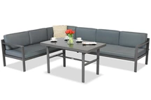 Gartenecke mit Tisch Porto Comida 5 anthrazit Garden Point