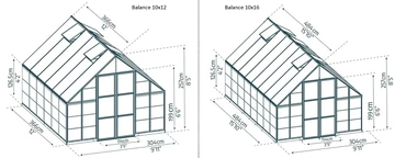 Gewächshaus Erweiterungsmodul Balance Palram - Canopia 10x4 silber