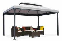 Grauer Gartenpavillon Valencia 4x4 m Garden Point