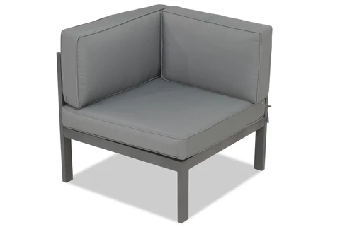 Großes Ecksofa für 6 Personen mit Tisch Porto Comida 6 anthrazit Garden Point