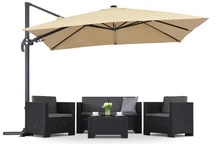 Merano 3x3m Garden Point Regenschirm beige
