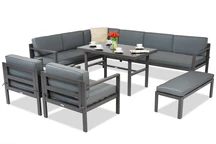 Porto Comida 7 Eckbankgarnitur mit Bank anthrazit Garden Point