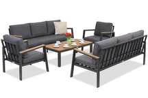 Zakintos Coffee 8 anthrazit Garden Point Luxus-Aluminium-Möbel-Set