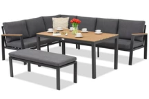 Zakintos Comida 5 Eckbankgarnitur mit Bank anthrazit Garden Point
