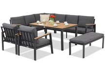 Zakintos Comida 7 Eckbankgarnitur mit Bank anthrazit Garden Point