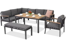 Zakintos Comida 7 Gartenecke mit Bank anthrazit Garden Point