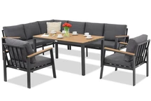 Zakintos Comida 7 anthrazit Garden Point Eck-Lounge-Set