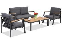 Zakintos Kaffee 4 anthrazit Aluminium Set Garden Point