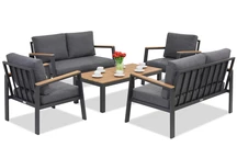 Zakintos Kaffee 6 anthrazit Aluminium Set Garden Point