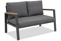 Zakintos Zweisitzer-Sofa aus Aluminium in Anthrazit Garden Point