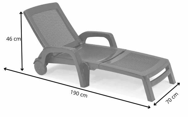 Wymiary produktu 2er Set Sonnenliegen Sirmione Bica anthrazit - 0x0x0