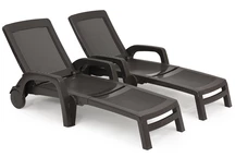 2er Set Sonnenliegen Sirmione Bica braun