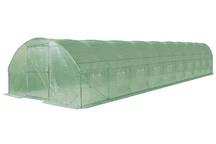 4x12m Garden Point grüner Kunststofftunnel mit Tür