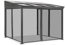 Aluminium-Terrassenüberdachung 3 x 3 m Tarragona mit Moskitonetz Garden Point anthrazit