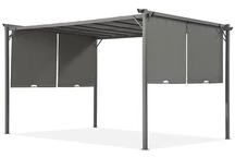 Anthrazitfarbene Terrassenpergola Sevilla 3x4m Garden Point