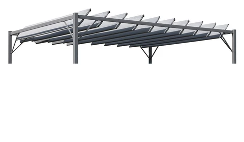 Anthrazitfarbene Überdachung für Malaga 3x4m m Garden Point Terrassenpergola