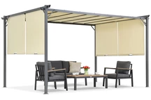 Beigefarbener Gartenpavillon Sevilla 3x4m Garden Point