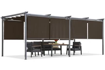Braune Terrassenpergola mit Rollläden La Palma 3x6 Garden Point